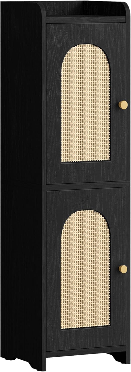Hzuaneri Bathroom Storage Cabinet, Small Corner Floor Cabinet with 2 Doors