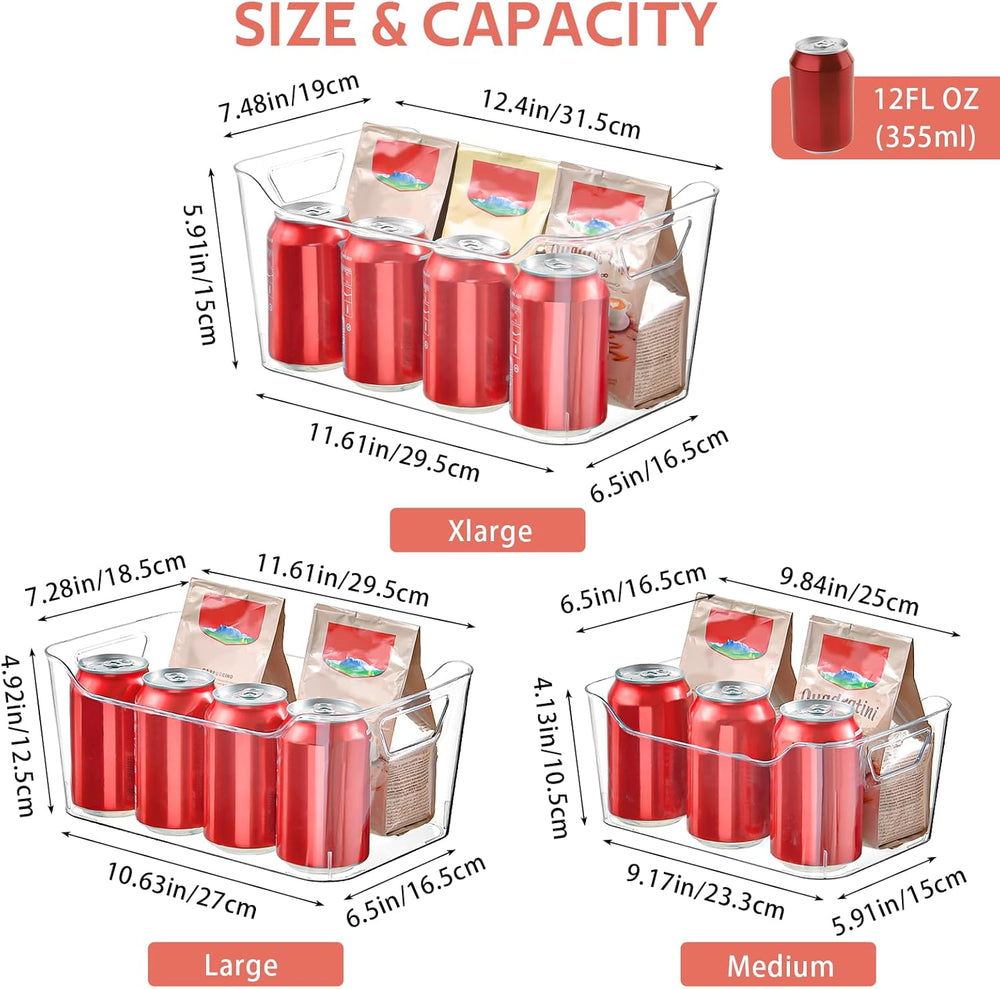 Clear Plastic Storage Bins - 12 Pack Pantry Organizers and Storage,Large Clea...