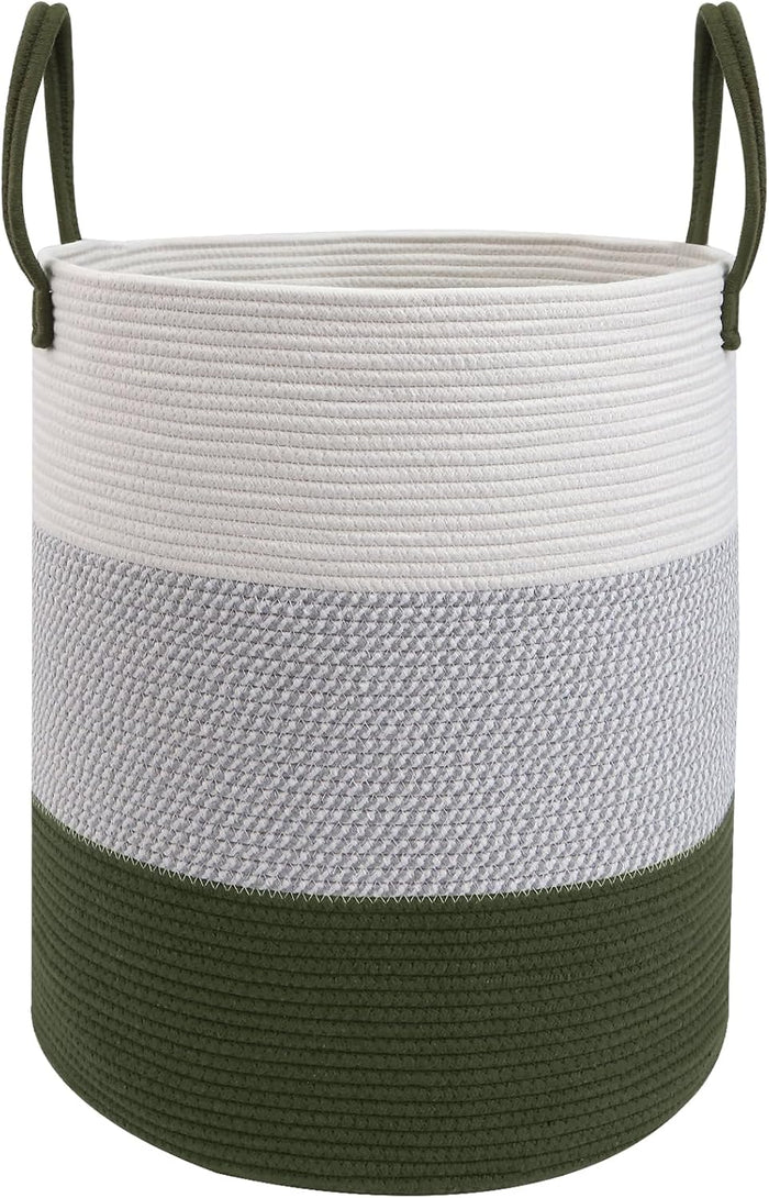 105L Extra Large Laundry Basket,Clothes Hamper with Handles-Green