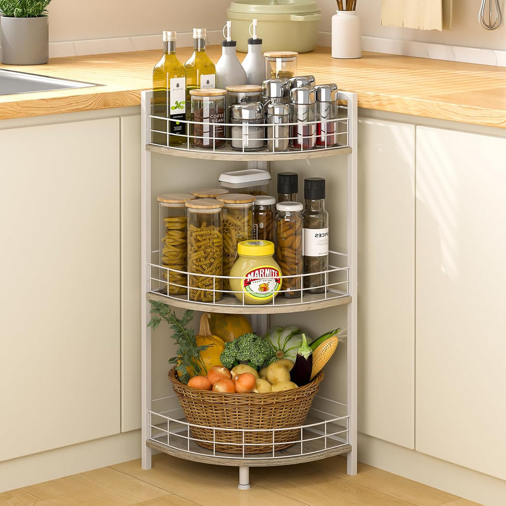 DAOUTIME Bathroom Standing Shelf, 3 Tier Free-Standing Shelf Units, Open Floo...