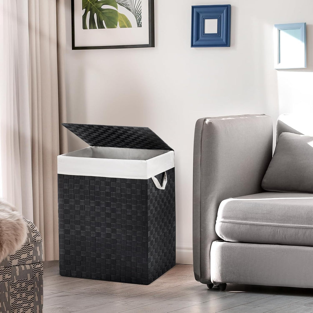 YOUDENOVA Handwoven Laundry Basket Hamper with Removable Liner Bag and Lid