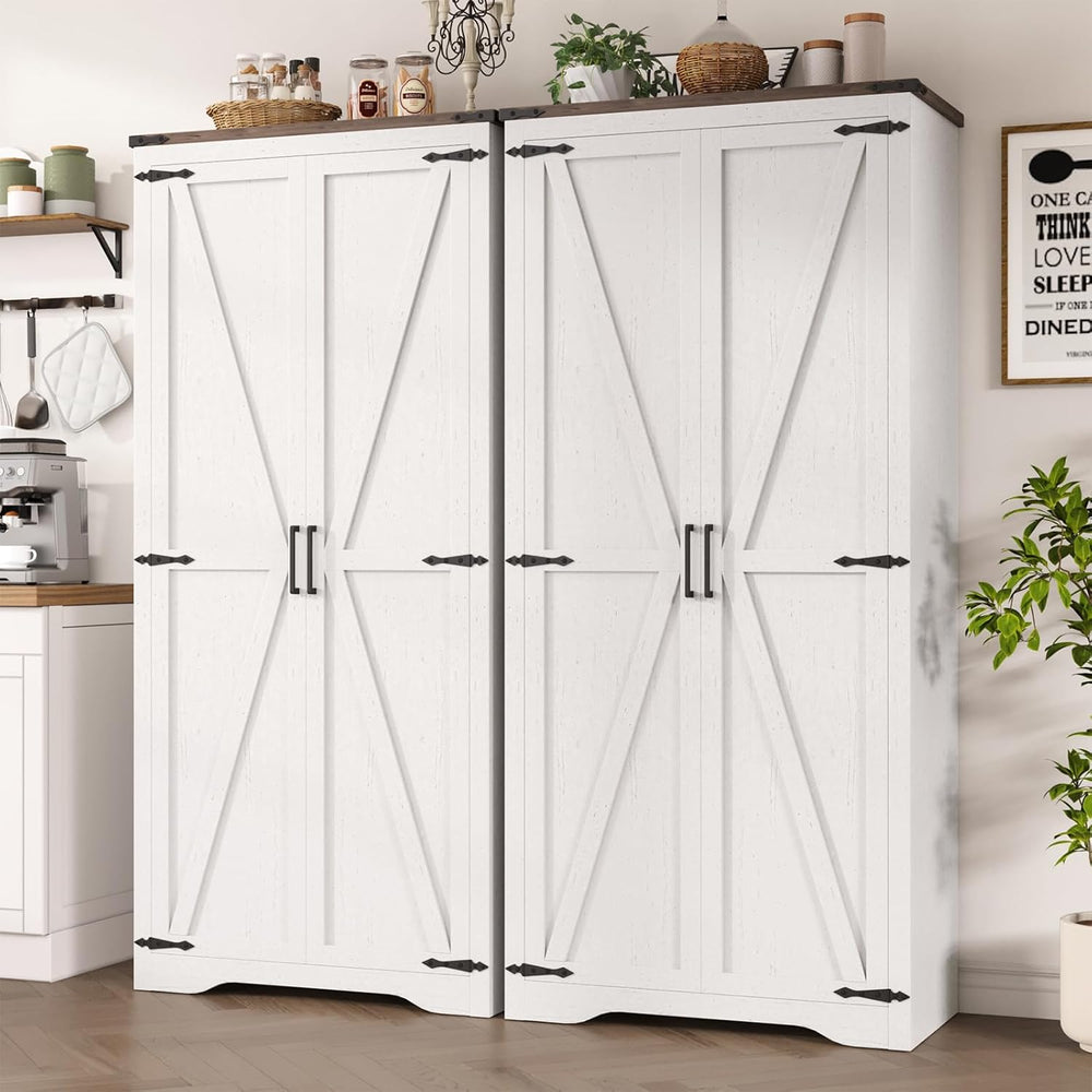 FiveWillowise 69" Tall Storage Cabinet with Adjustable Shelves, Farmhous...
