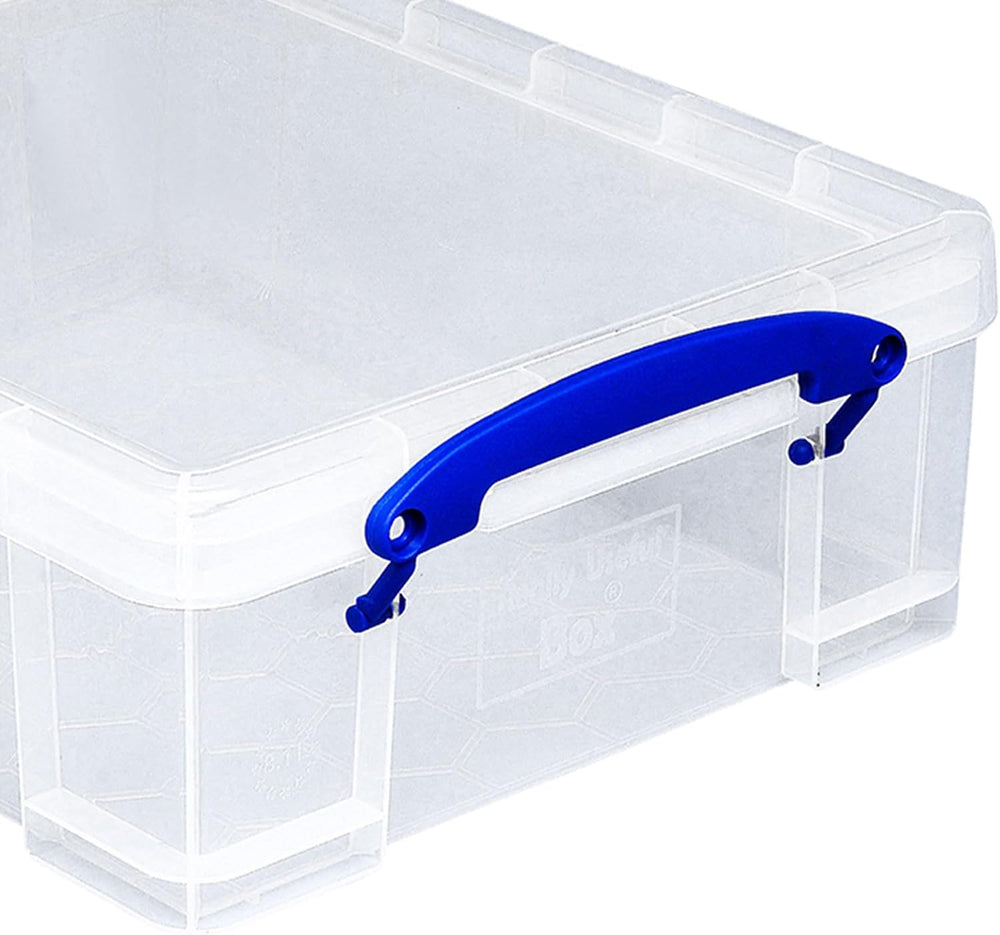 Really Useful Box 4 Pack Storage Bins, Clear Plastic Stackable Organizing Tot...