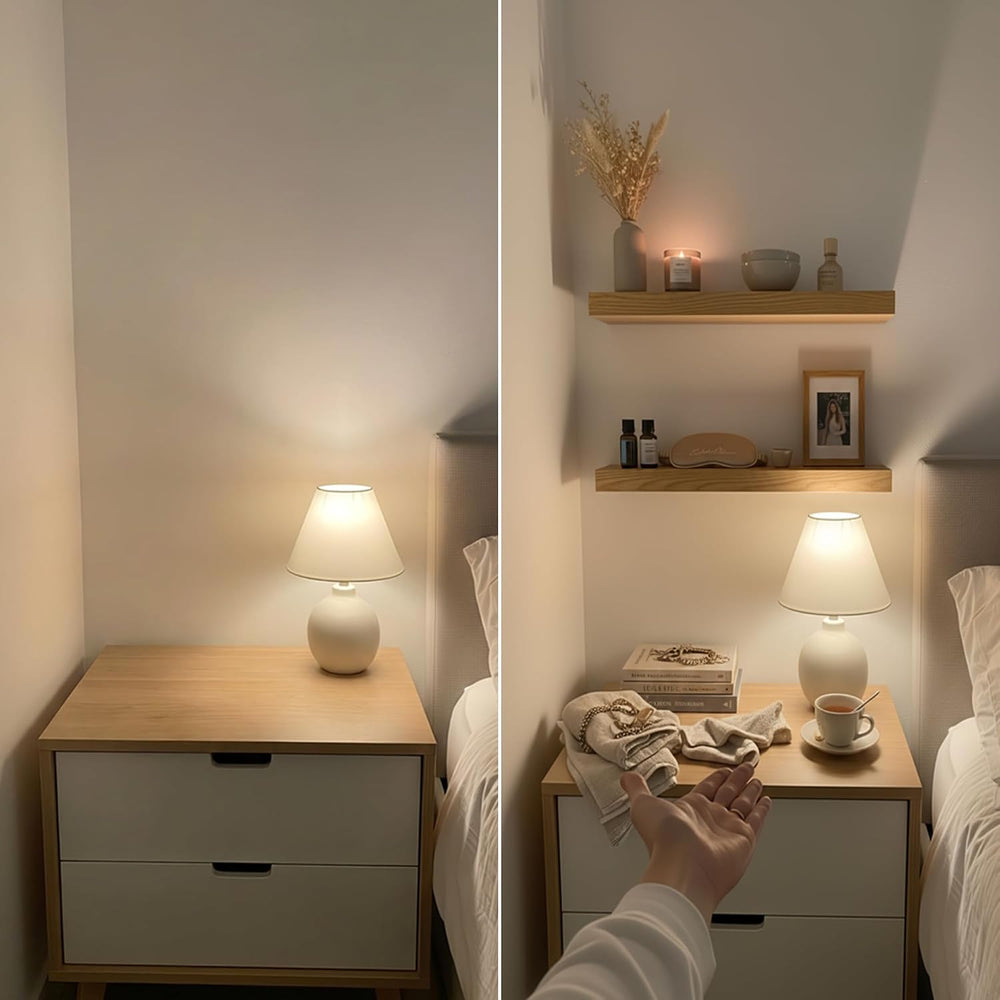Natural Wood Floating Shelves for Wall 16 Inch Oak, Wooden Bathroom Shelf