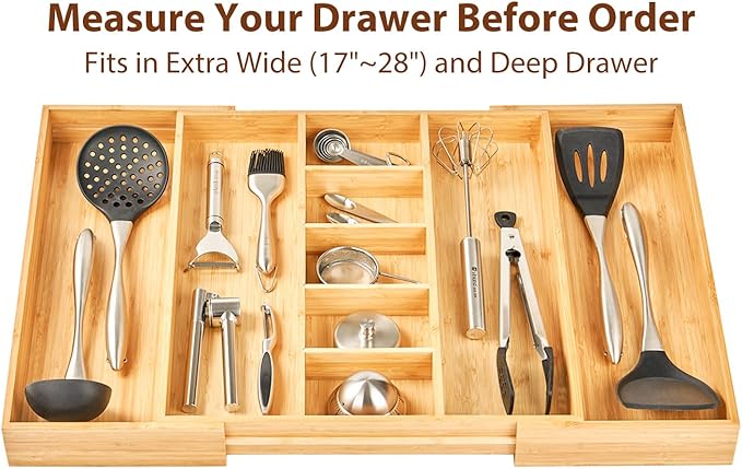 Umilife Extra Large Expandable Kitchen Drawer Organizer