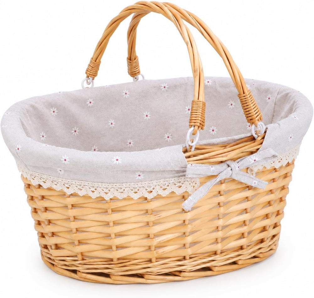 Large Wicker Basket with Handles,Bread Baskets for Serving Sourdough Proofing...