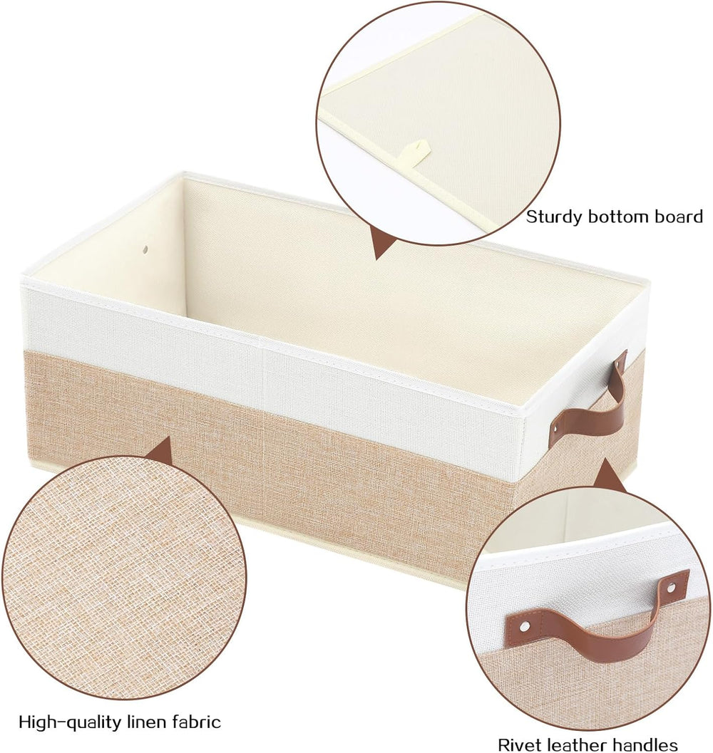 6 Pack Fabric Storage Bins, Large Storage Baskets for Shelves