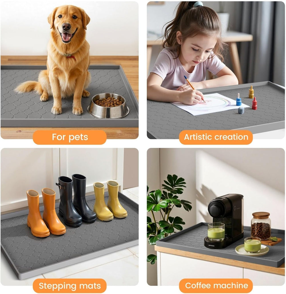 Jin&Bao Under Sink Mat 37" x 22" Waterproof Silicone Cabinet Ki...