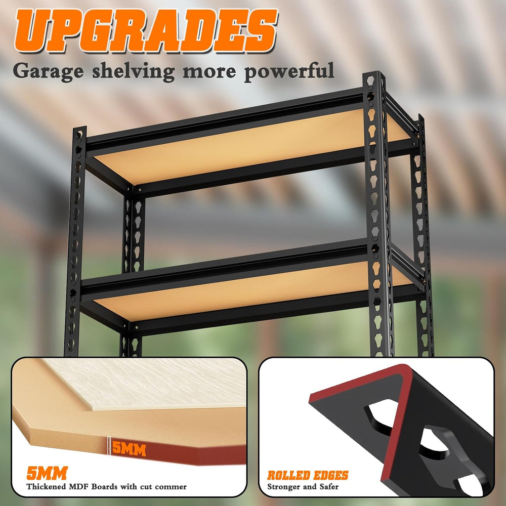 5-Tier Storage Shelving Unit, Metal, for Garage, Kitchen, Laundry Room, Adjus...