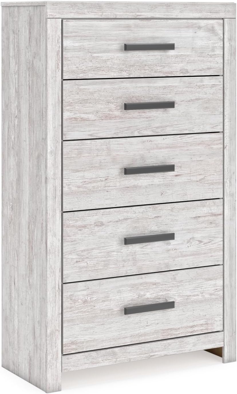 Signature Design by Ashley Cayboni Vintage 5 Drawer Wide Chest with Safety St...