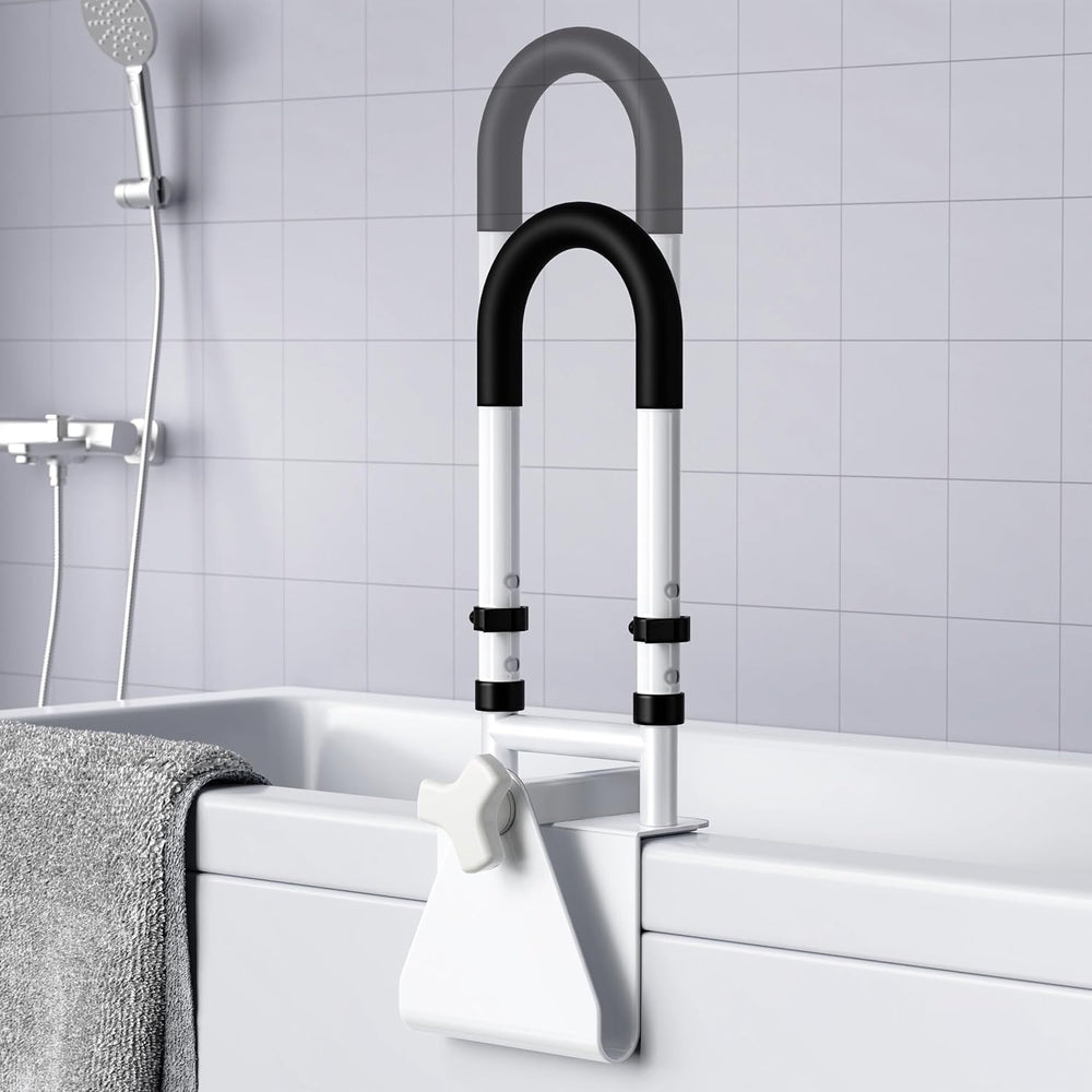 Adjustable Bathtub Safety Rail, Bathtub Handle Grab Bar with Non-Slip Grip fo...