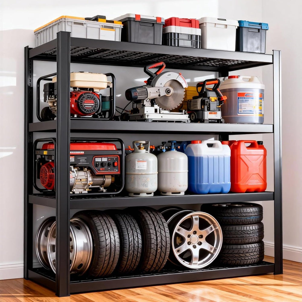 71" Wx71 H Industrial Shelving,8000LBS Garage Storage Shelves,4 Tier Adj...