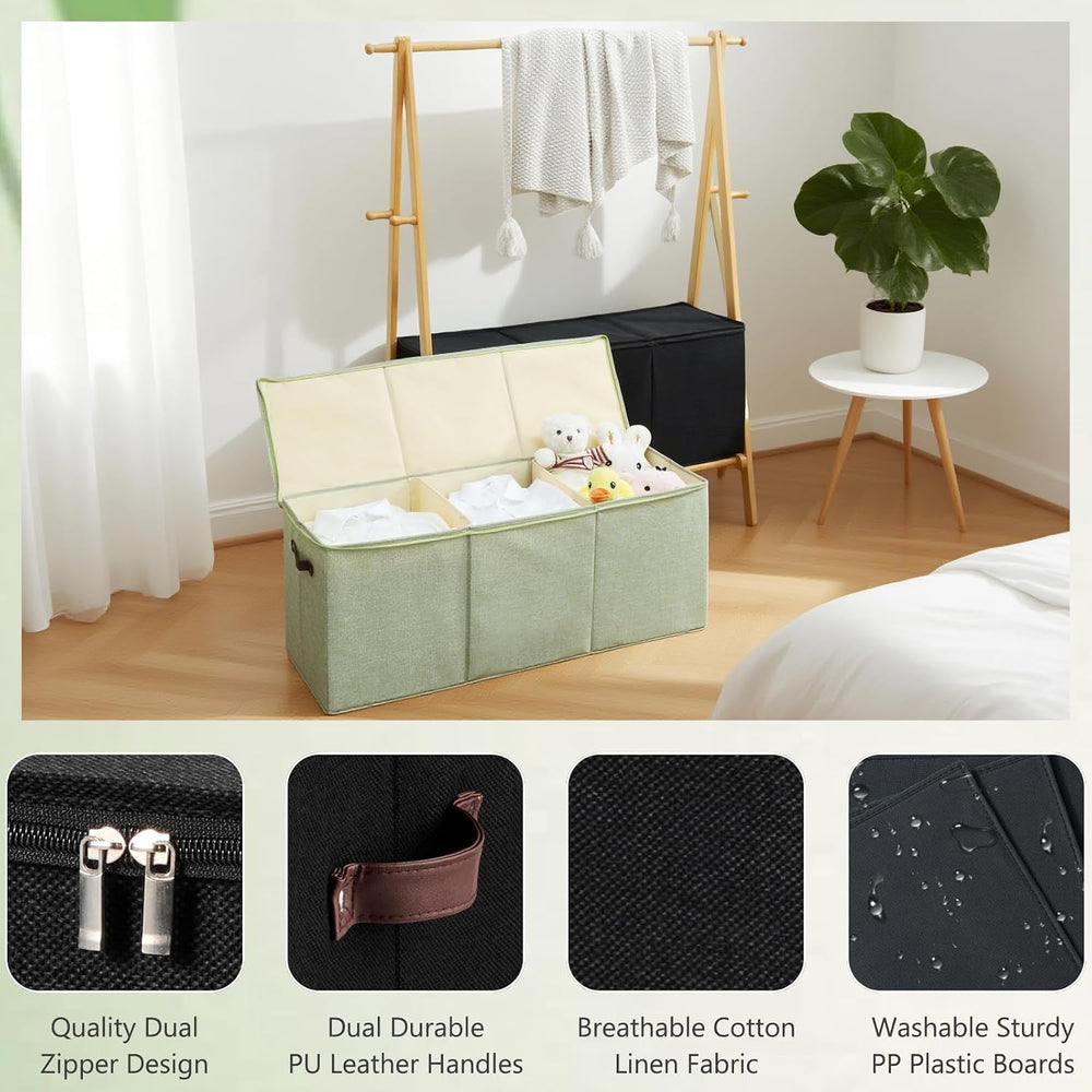Extra Large Storage Box with Zippered Lid 130L Jumbo Basket Bin