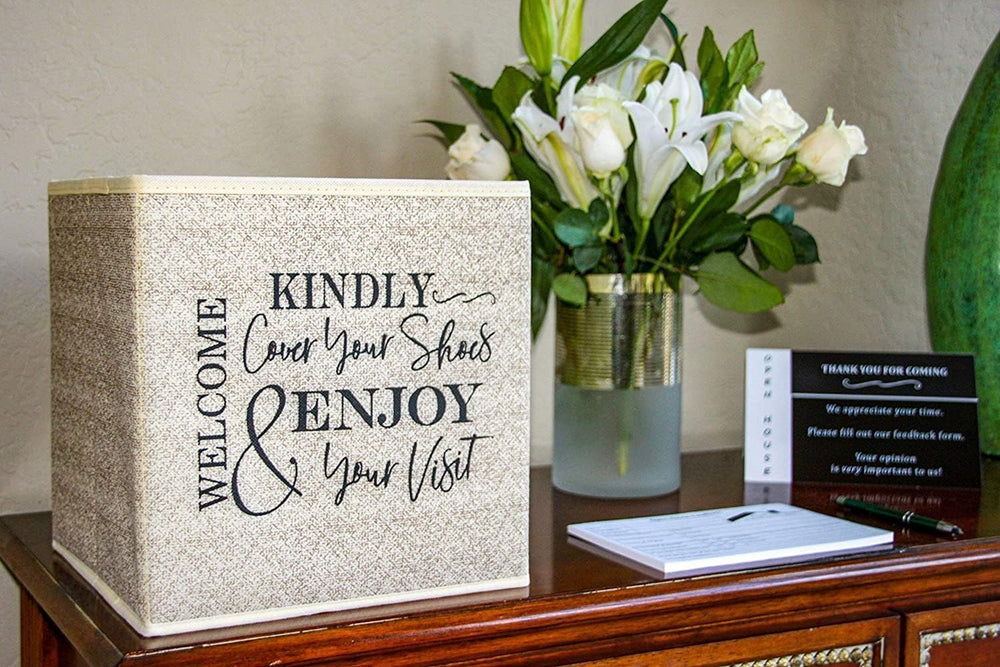 Life Charge Shoe Covers Box - Real Estate Open House Supplies for Realtor Lis...