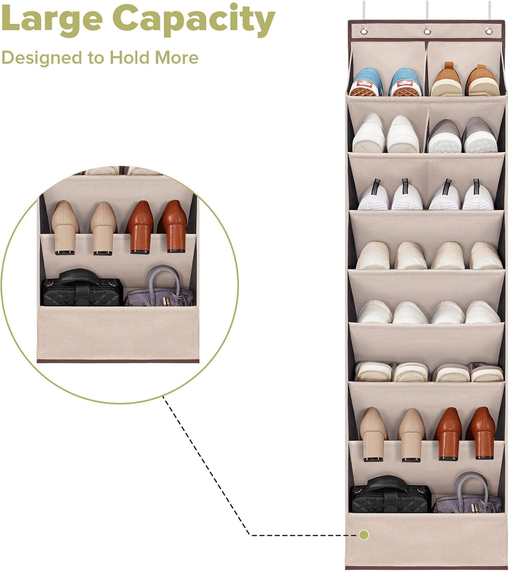 4 Pack Shoe Organizer with 6 Extra Large Pockets and 4 Large Pocket, Over the...