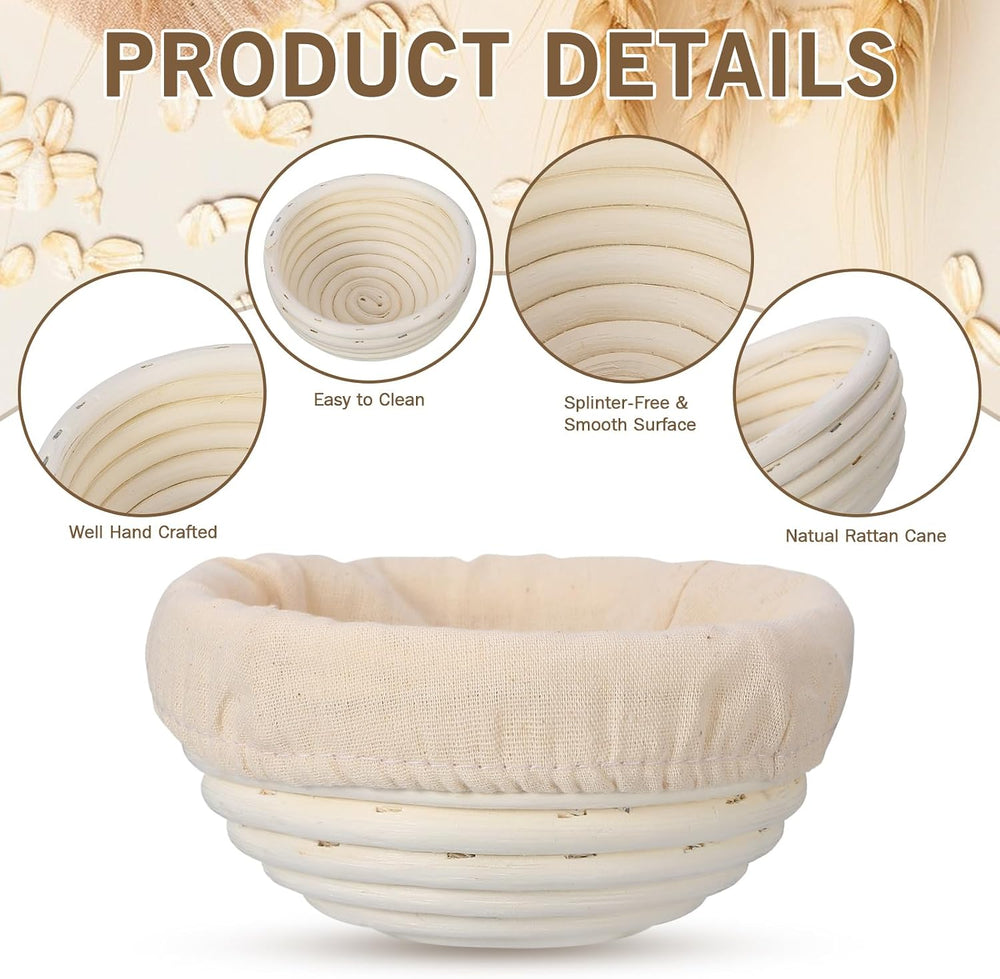 FoldTier 20 Pcs Banneton Bread Proofing Baskets Bulk, 5 Inch Mini Round Dough...