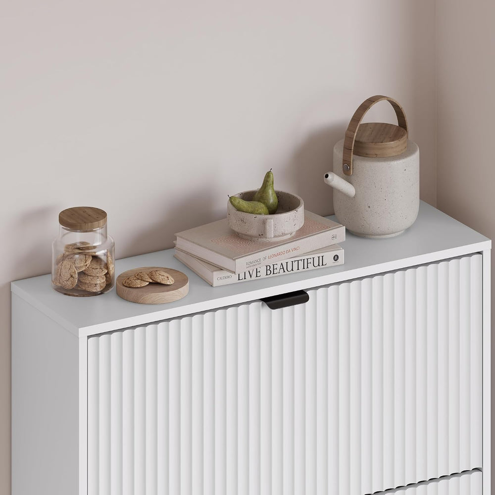 BORNOON Entryway Shoe Cabinet with 3 Flip Drawers, Narrow Shoe Organizer Cabi...