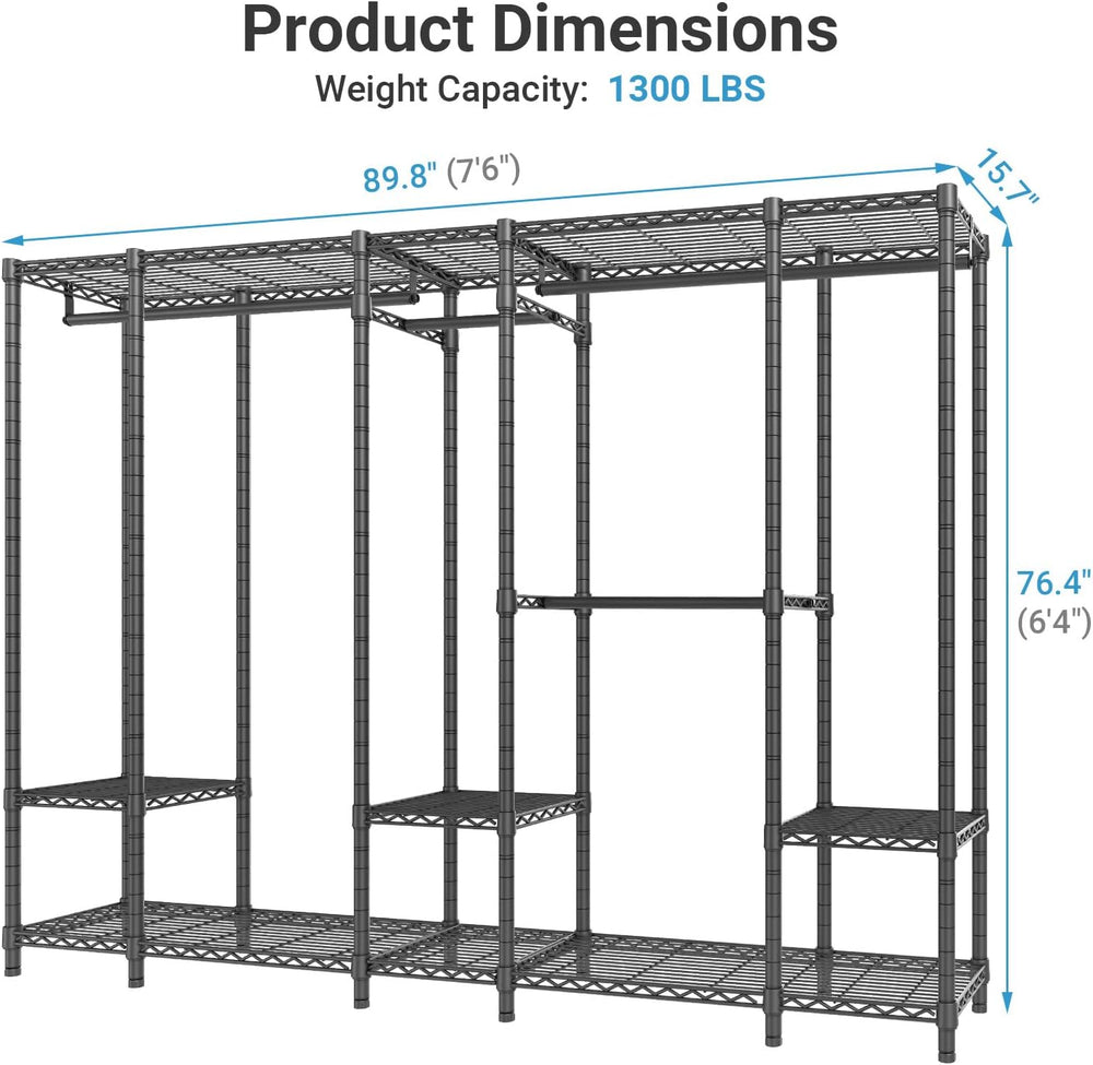 VIPEK V50 Extra Large Closet System, Heavy Duty Clothes Rack, Black