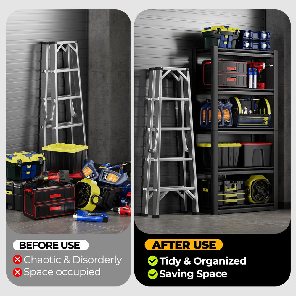 Auto Dynasty 5-Tier 72" H Garage Shelving, Heavy Duty Adjustable Metal Rack