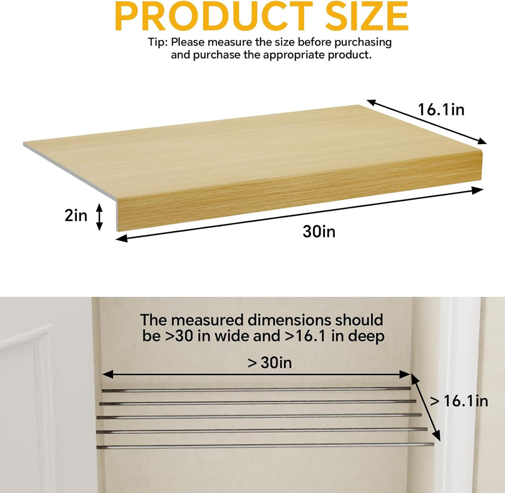 6 PCS Wire Rack Covers for Pantry Wood Grain, 30''W * 16''D(R...