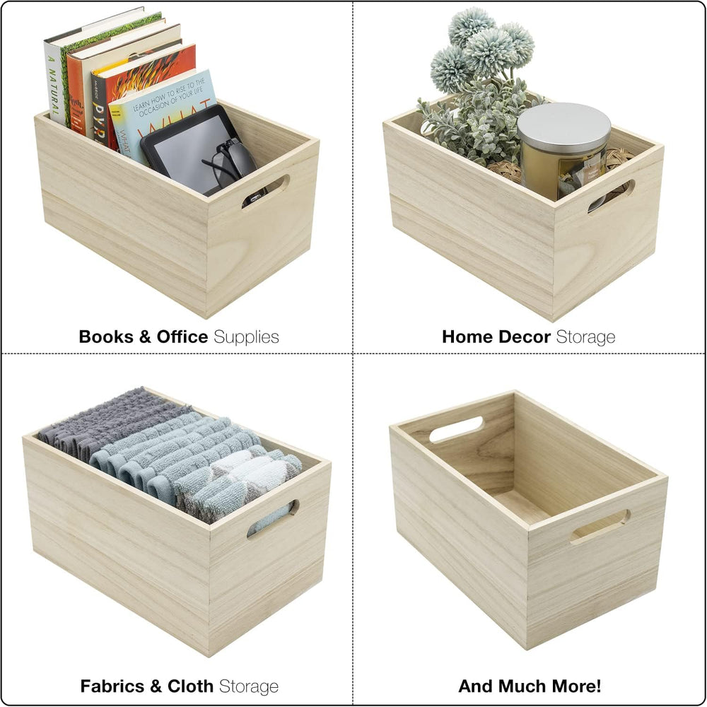 Sorbus Unfinished Wooden Boxes for Storage, Pantry & Crafts (2 Pack)