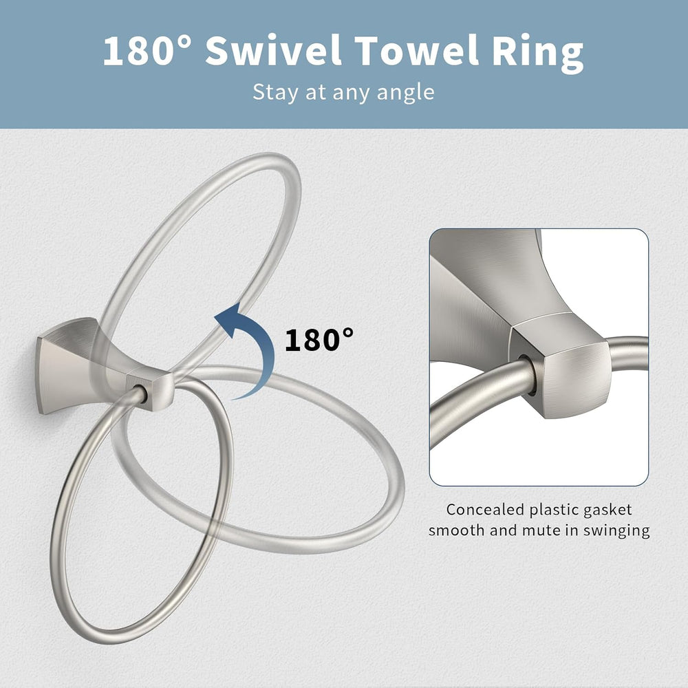 Hand Towel Holder for Bathroom Brushed Nickel Towel Ring Stainless Steel and ...
