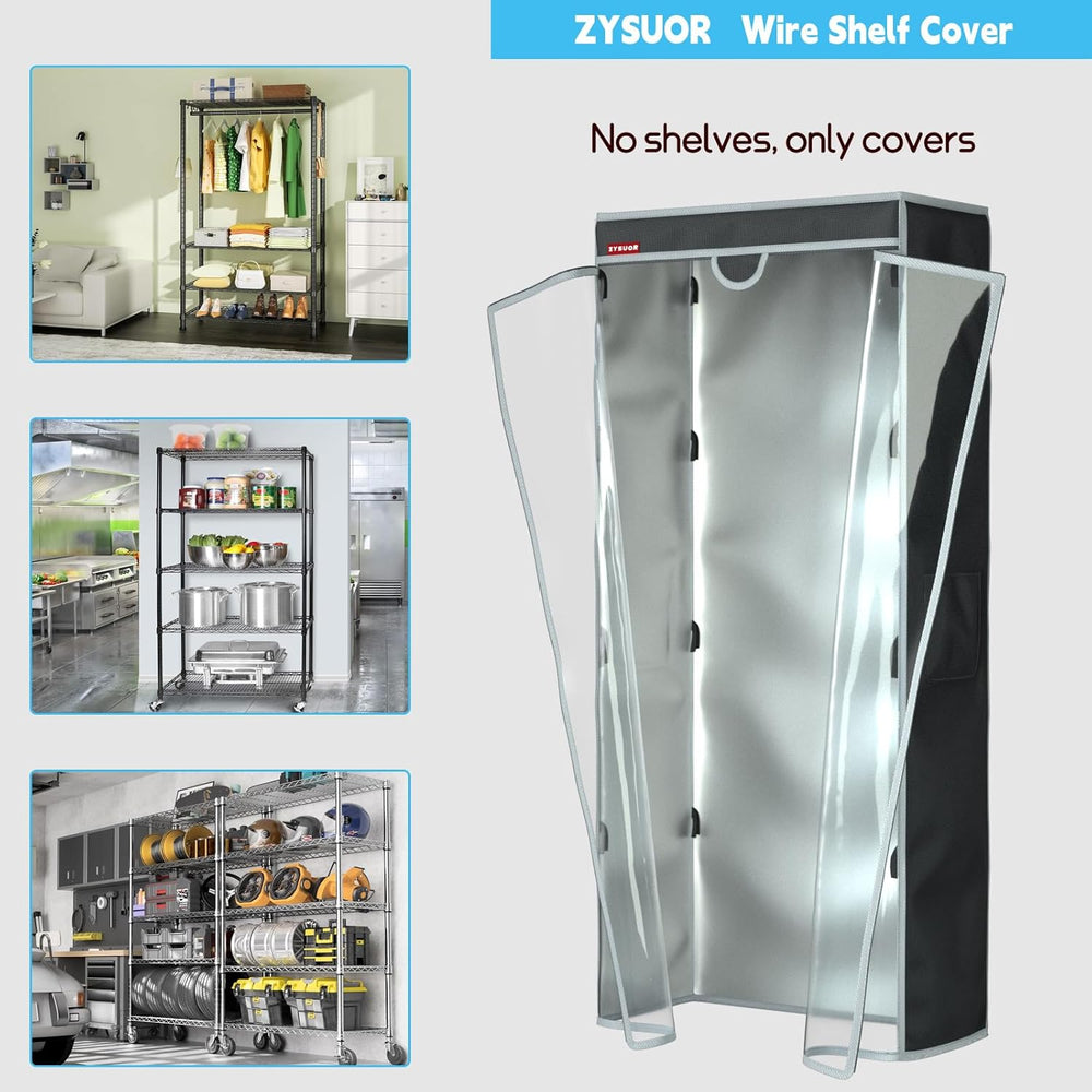 Shelf Cover Wire Shelving Rack Dust Cover, Fits 36"Wx14"Dx54"H