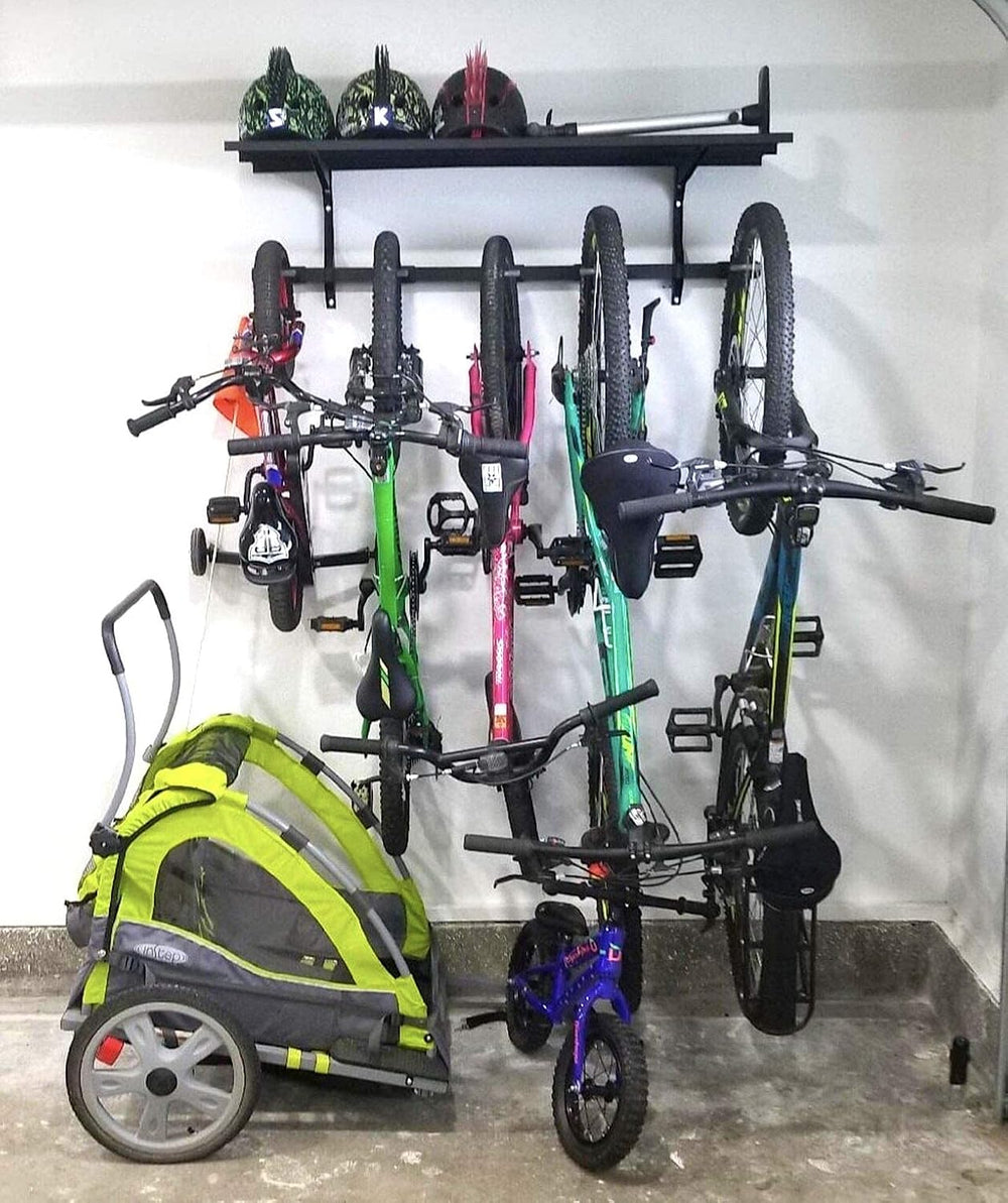 StoreYourBoard Bike Storage Rack with Shelf – Heavy Duty Garage Bike Storage ...