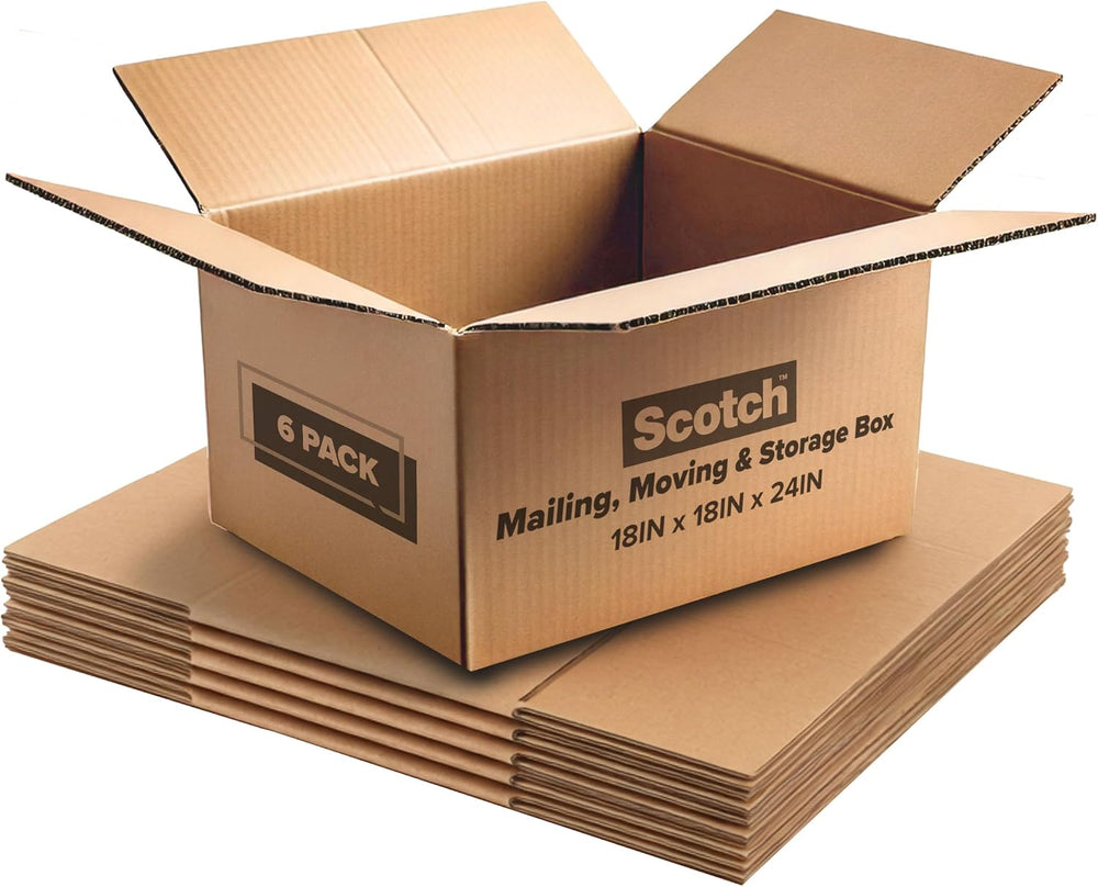 Scotch Moving and Storage Box, 18 in x 18 in x 24 in, 6-Pack