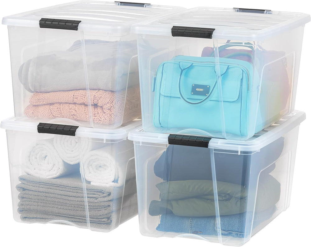 IRIS USA 72 Qt Stackable Plastic Storage Bins