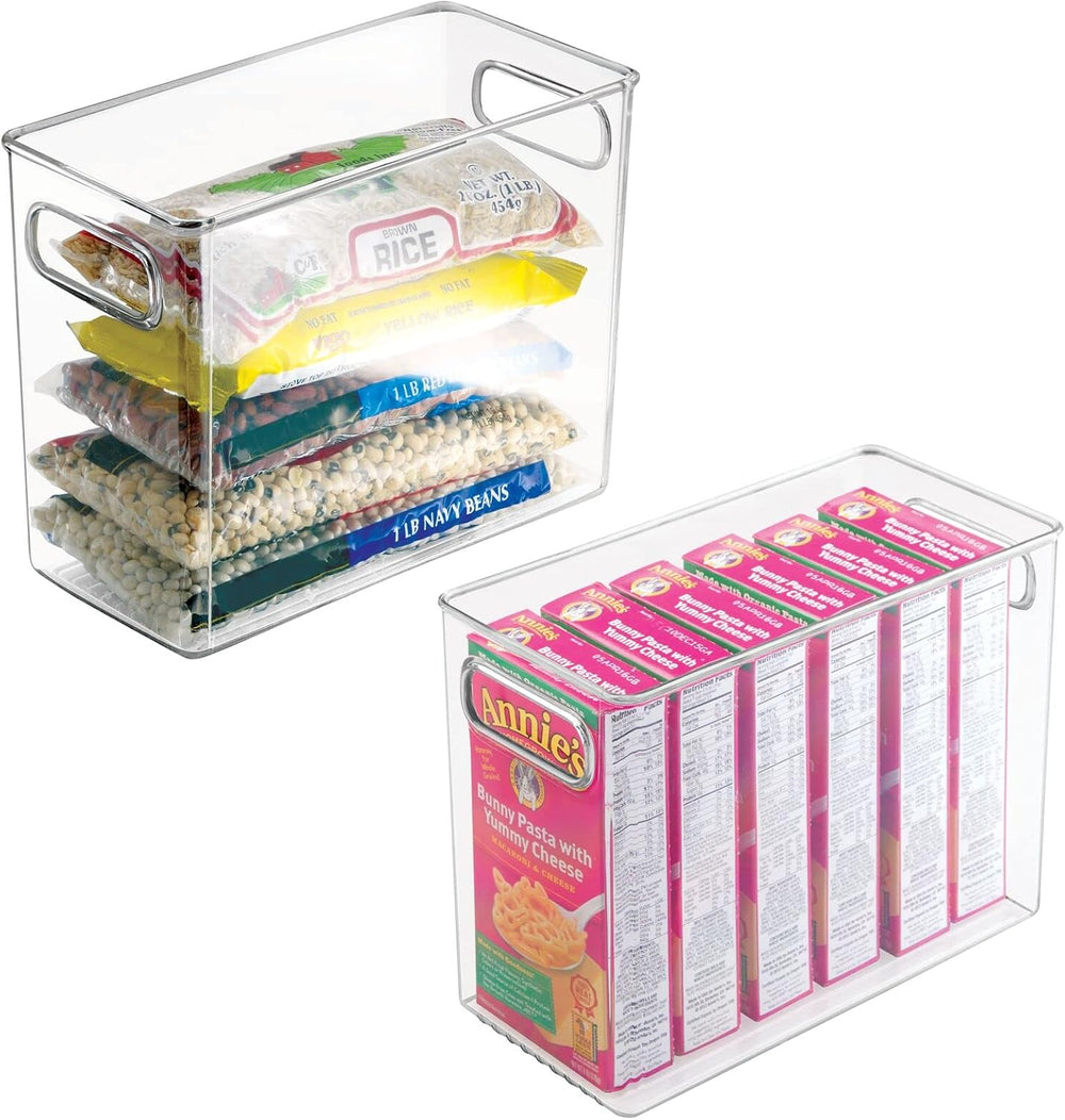 mDesign Plastic Modern Kitchen, Pantry Food Storage Container Bin w/ Handles ...