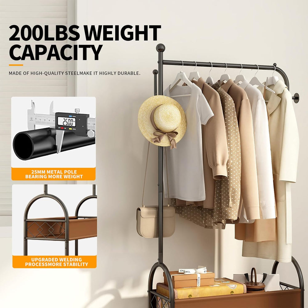 Portable Rolling Anywhere Clothes Racks for Hanging Clothes, Heavy Duty Metal...