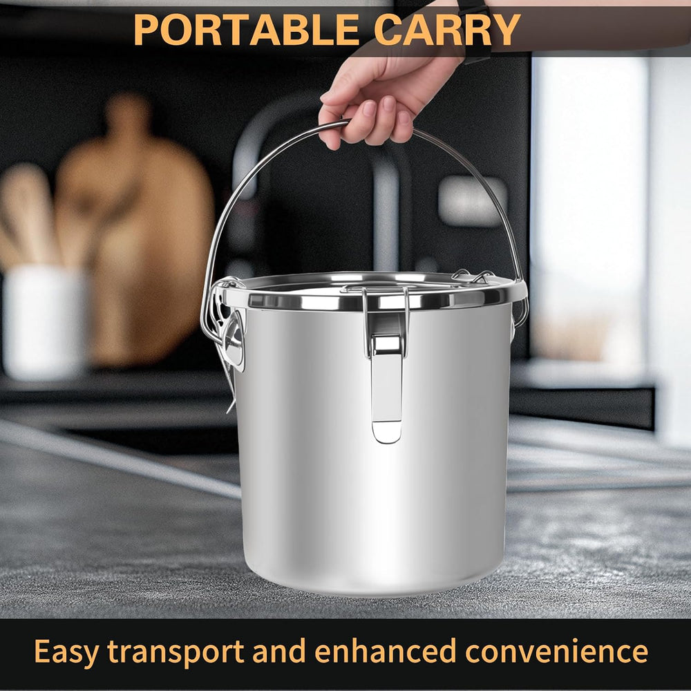 21L/5.6GAL and 12L/3.2GAL Stainless Steel Airtight Canister, Food Storage Can...