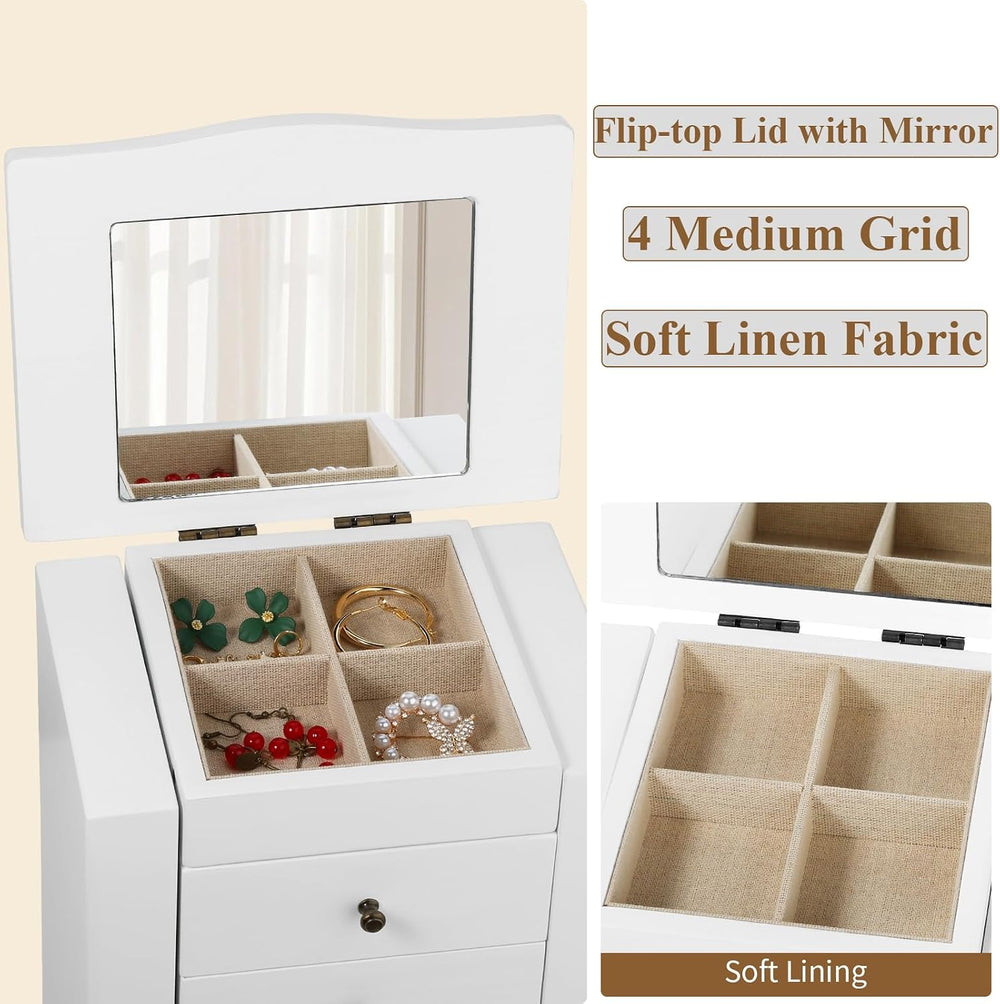 Meangood Jewelry Box Jewelry Organizer, 5-Layer Wooden Jewelry Organizers and...