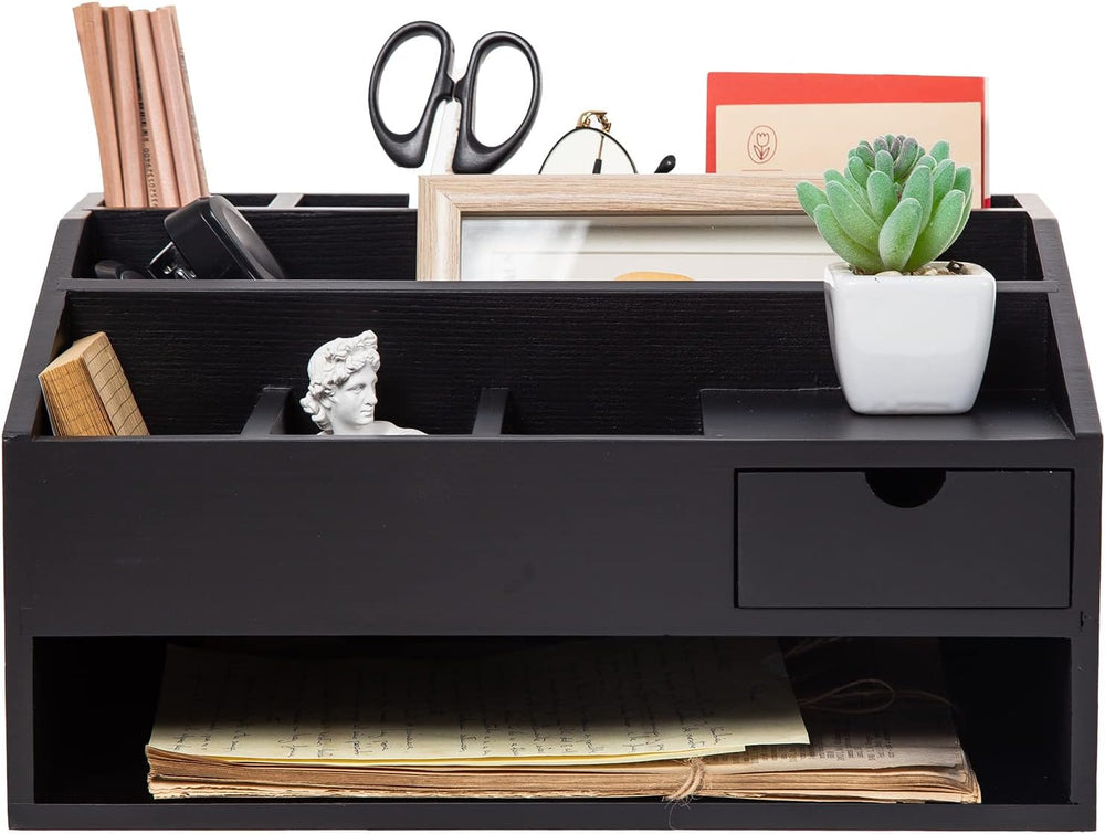 Wood Desk Drawer Organizers with File Organizer Pen holder Office Decor combo...
