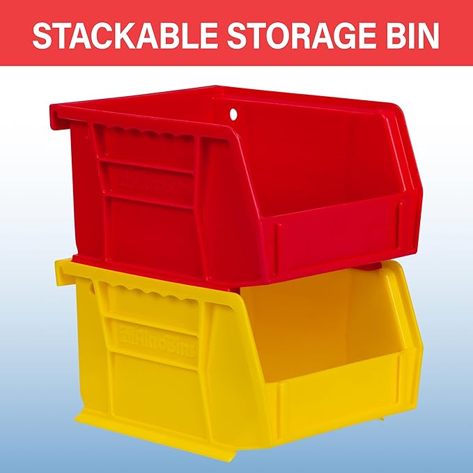 Akro-Mils 30210 AkroBins Plastic Storage Bins, Space-Saving Stackable Bins