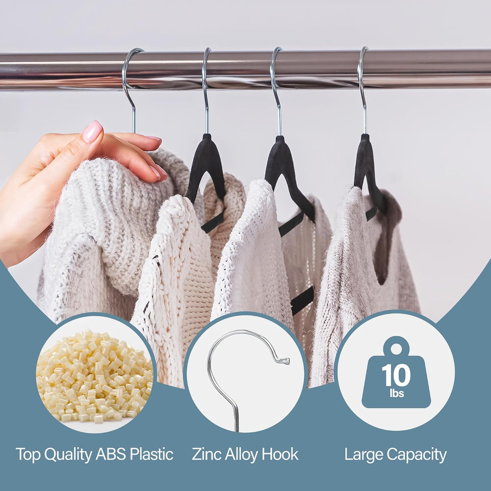ZENY Velvet Hangers 100 Pack for Suits,Coats, Dress, Non Slip Clothes Hangers...