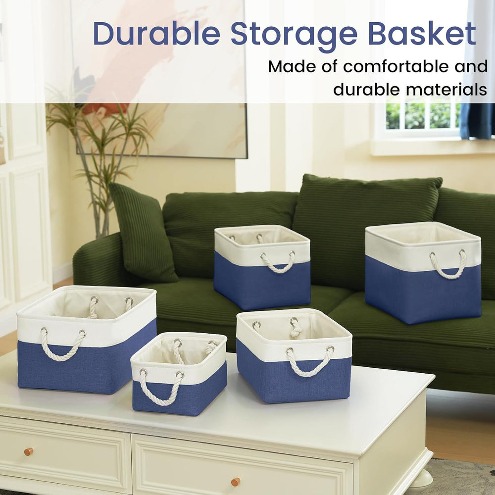 13.8x9.8x6.7 Inch Fabric Small Storage Bins with Handles 6 Pack