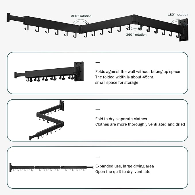 Clothes Drying Rack Wall Mounted, Drying Rack Clothing, Laundry Drying Rack