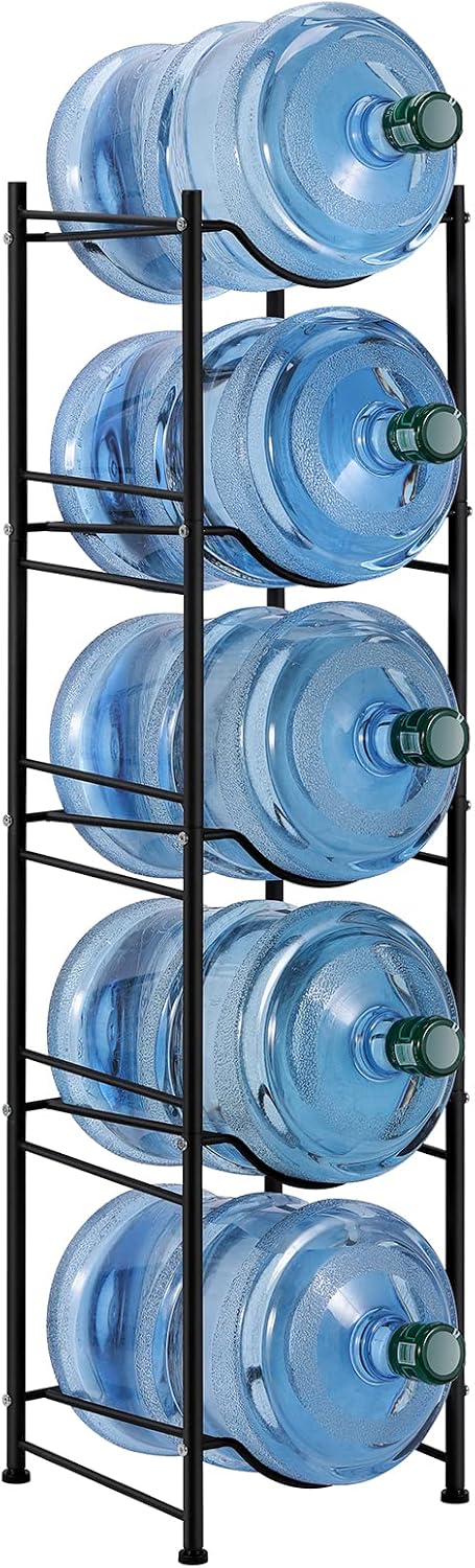 smusei 5 Gallon Water Bottle Holder - 5 Tier Detachable Cooler Jug Holder Sto...