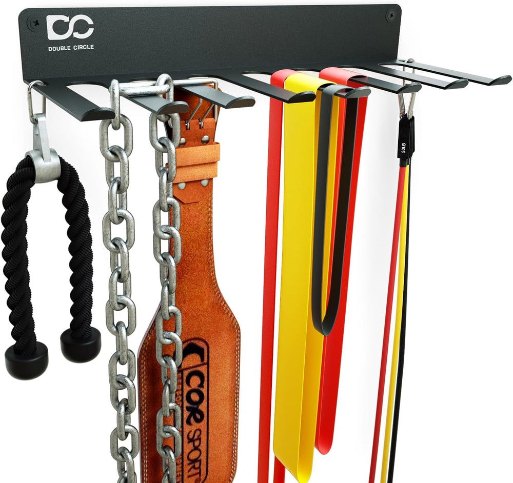 Double Circle Gym Equipment Storage Rack - Multi Purpose Gym Equipment Wall R...