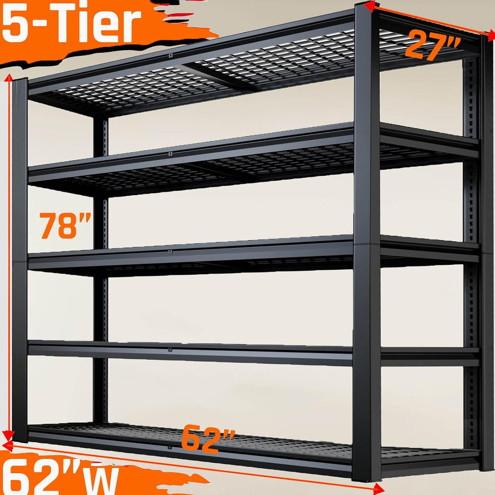 27" D Storage Shelves, Garage Shelving Heavy Duty Metal Adjustable Garag...