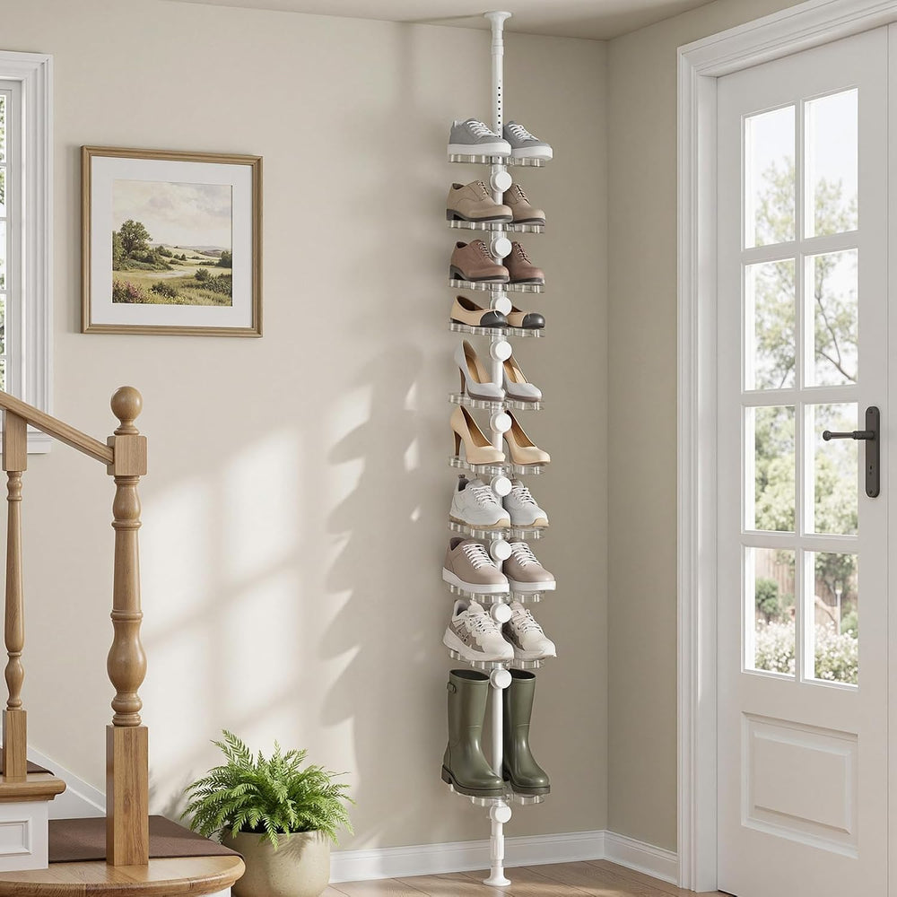 akinbas Shoe Rack Storage 10 Tiers 35-128 Inch Adjustable Shoe Shelf Racks