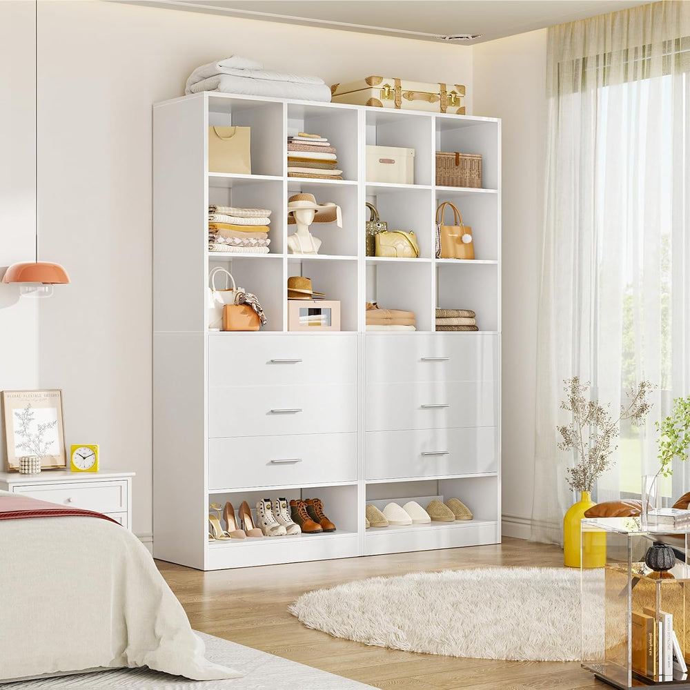 Homieasy Closet System Organizer with Drawers and Partition Storage, 4 FT Fre...