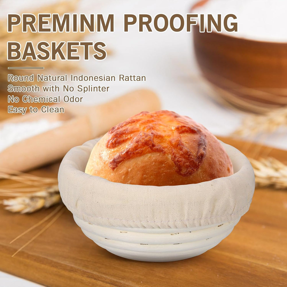 FoldTier 20 Pcs Banneton Bread Proofing Baskets Bulk, 5 Inch Mini Round Dough...