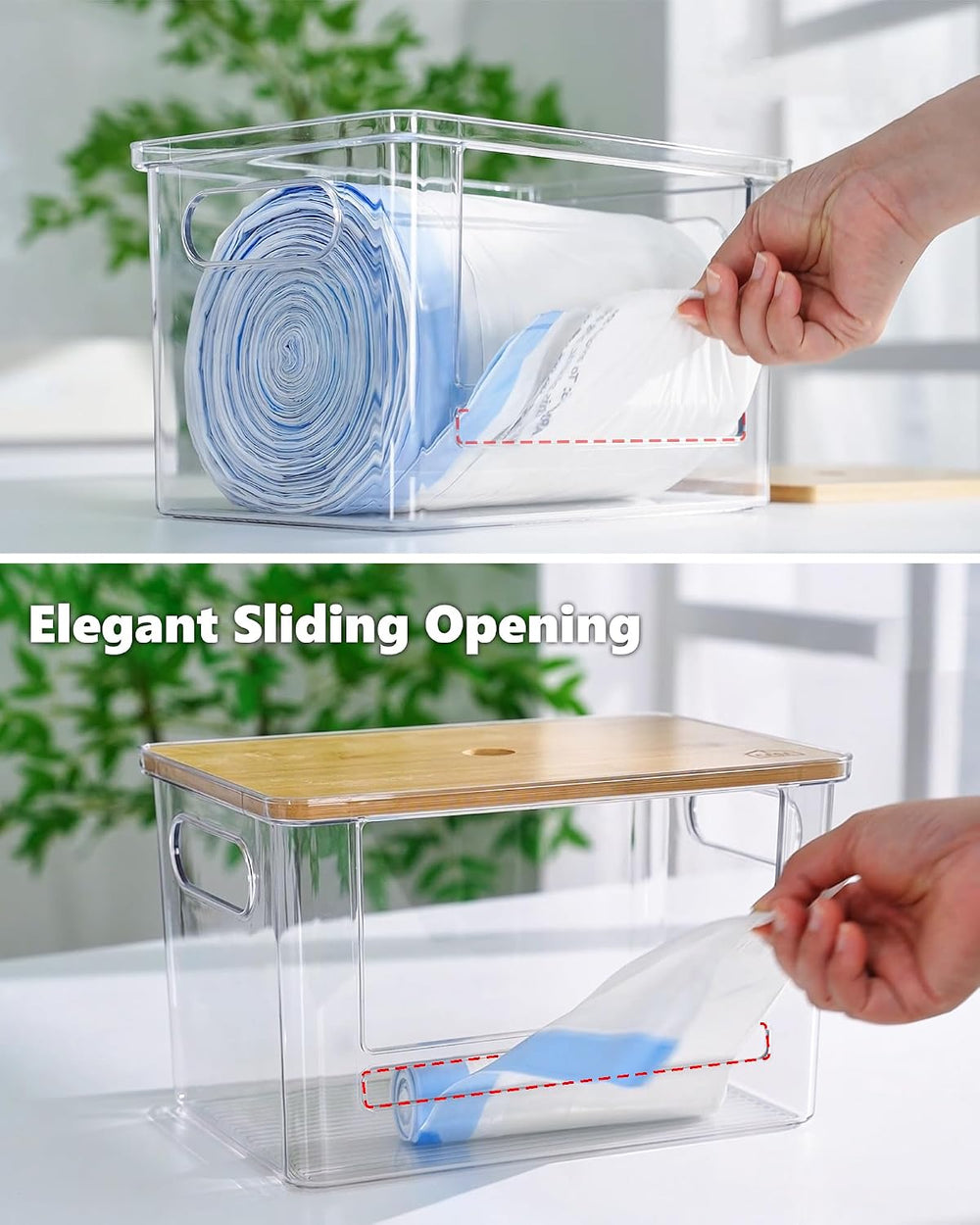 iCASA 5 in 1 Trash Bag Holder Dispenser Dishwasher & Laundry Pods Container