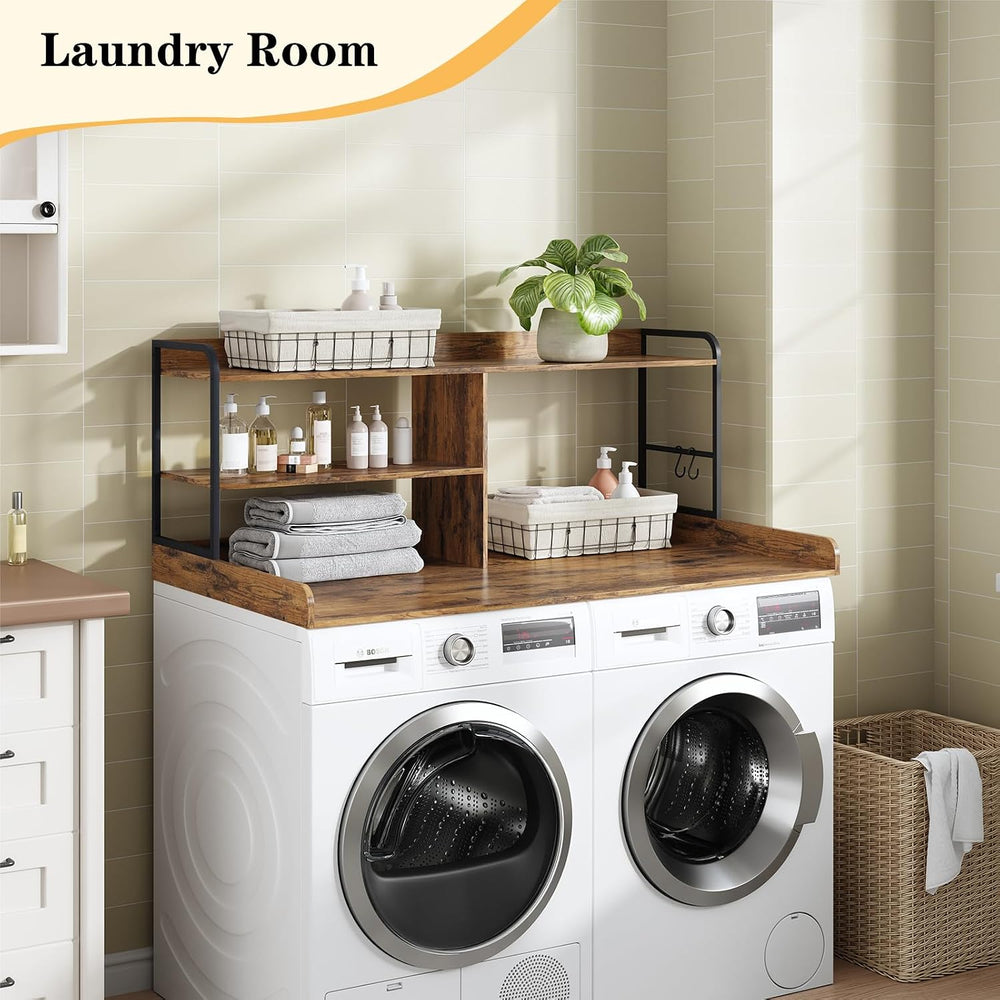 Washer and Dryer Countertop with Shelves, 54" x 27.56" 3 Tiers Larg...
