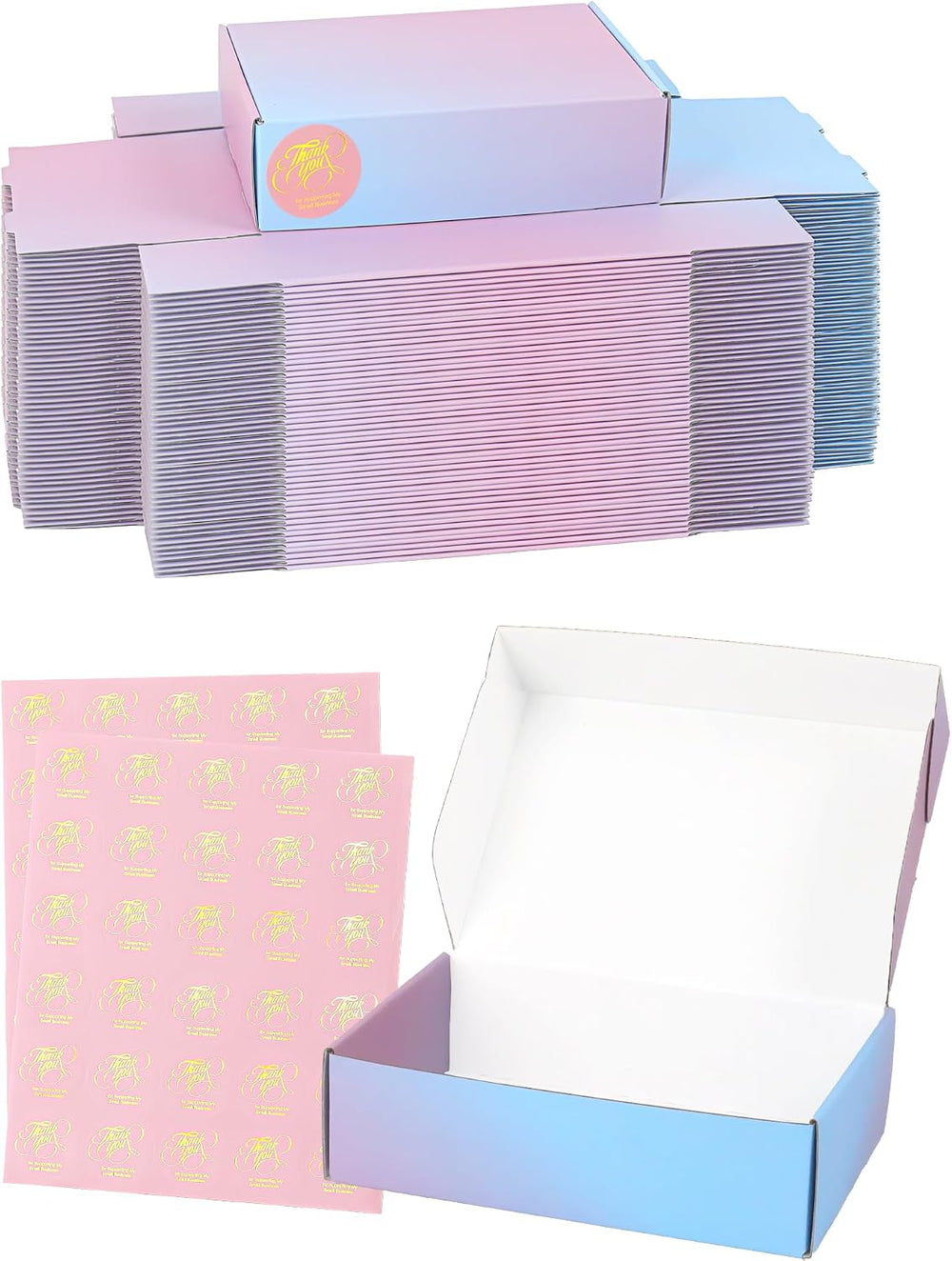 Shipping Boxes 7x5x2 Inch, Set of 50, Purple Corrugated Cardboard Boxes, Mail...