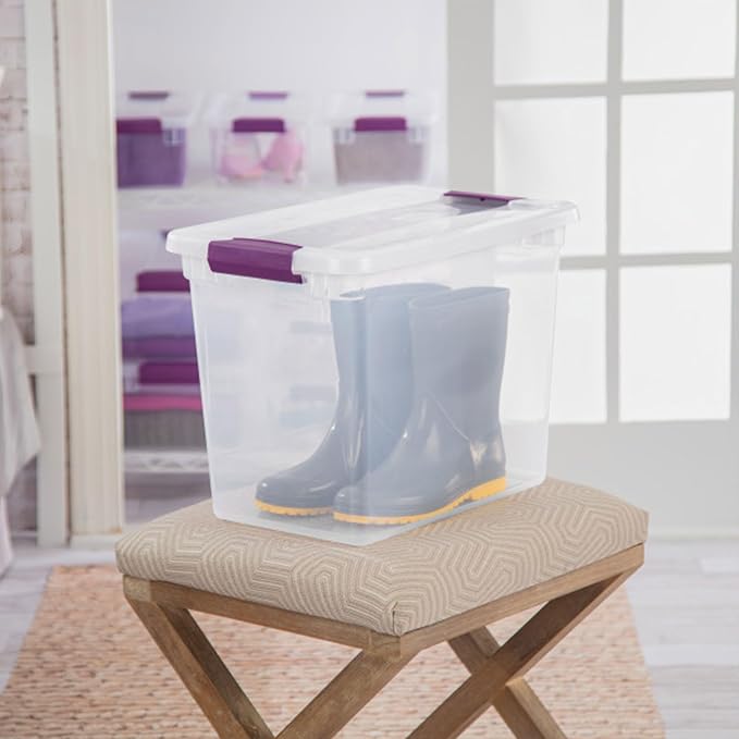 Sterilite 18-Pack ClearView Latch Box, Stackable Storage Organizer Bins