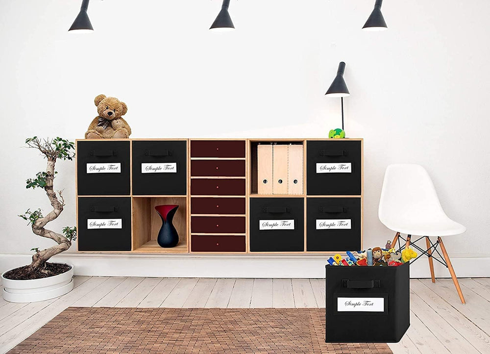 13x13x13 storage cube bins(Set of 8) Fabric storage cubes with 8 Labels Windo...